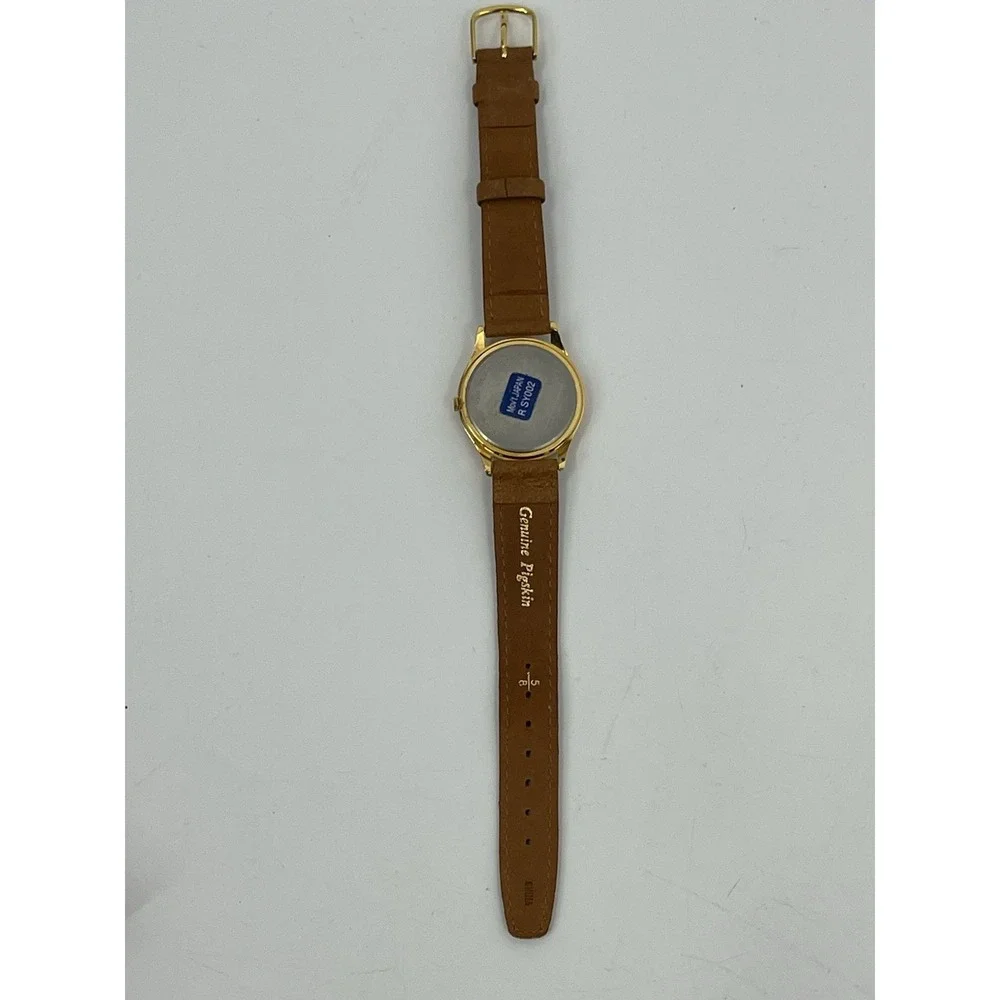 Lorus V516-6A00 Backwards Disney Goofy Leather Quartz Analog Watch Needs Battery